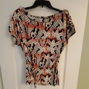 Snakeskin print boatneck top L
